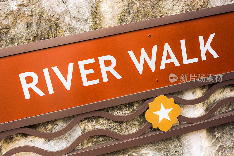 德克萨斯州圣安东尼奥的River Walk标志